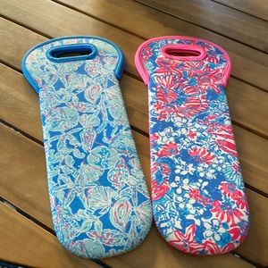 Lily Pulitzer wine totes new without label